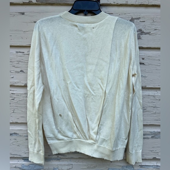 Hudson Jeans Cashmere Blend Distressed Soft Twist Back BoHo Pullover Sweater L - Picture 16 of 16